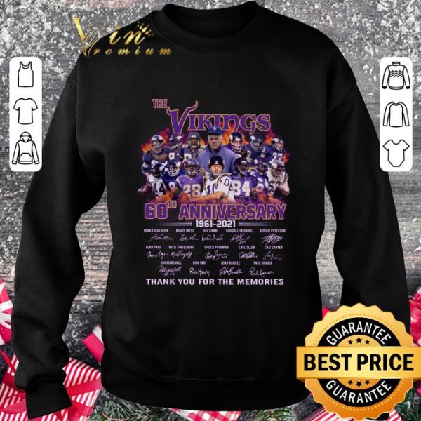 Original Thank You Memories The Vikings 60th Anniversary 1961-2021 Signed shirt 3