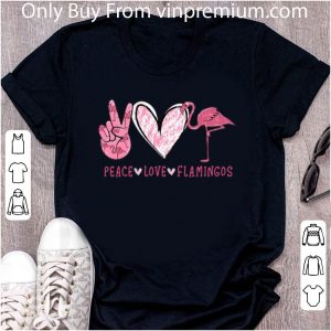 Hot Peace Love Pink Diamonds Flamingos shirt 4