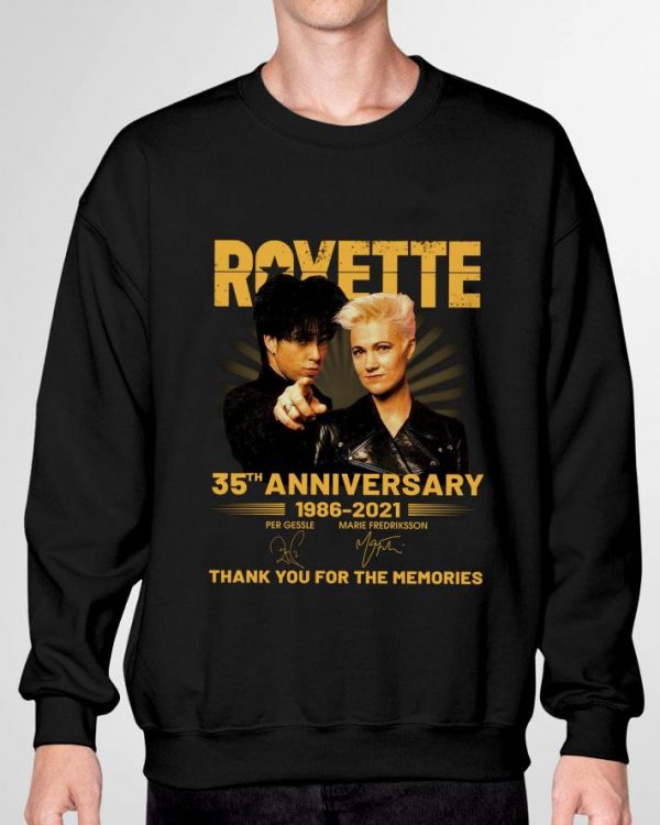 Awesome Roxette Band Rock 35th Anniversary 1986-2021 Signatures shirt 3