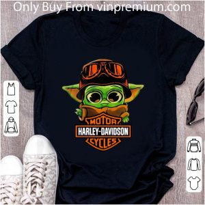 Hot Star Wars Baby Yoda Motor Harley Davidson Cycles shirt 4