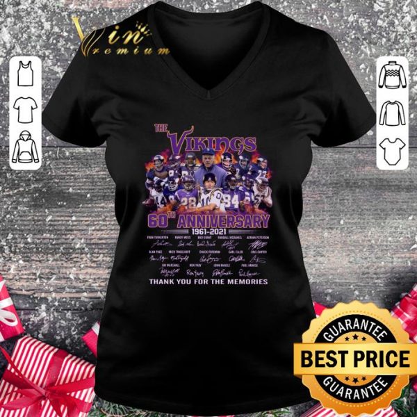 Original Thank You Memories The Vikings 60th Anniversary 1961-2021 Signed shirt 2