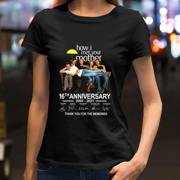 Funny All Character How I Met Your Mother 16th Anniversary 2005-2021 Signatures shirt 2