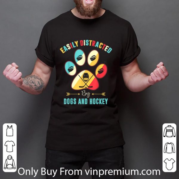 Original Easily Distracted By Dogs And Hockey shirt 3