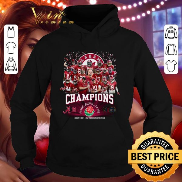 Hot Champions Alabama Crimson Tide 31-14 Notre Dame Rose Bowl Game shirt 4