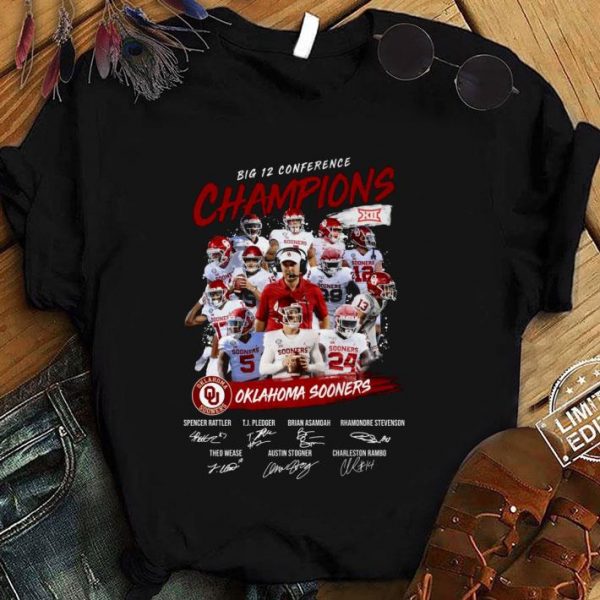 Funny Big 12 Conference Champions Oklahoma Sooners Signatures shirt 1