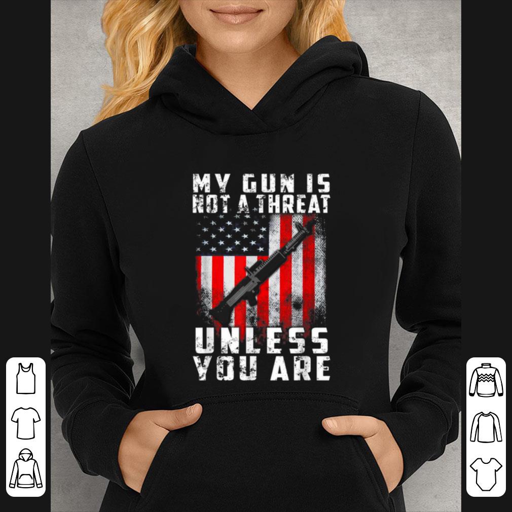 Top My Gun Is Not A Threat Unless You Are Funny 2nd Amendment shirt