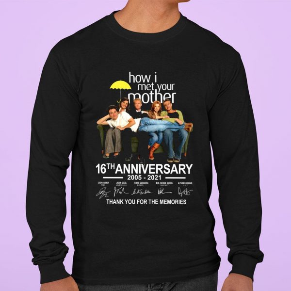Funny All Character How I Met Your Mother 16th Anniversary 2005-2021 Signatures shirt 3