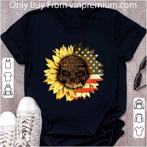 Premium American Flag Leopard Print Skull In Sunflower shirt 4