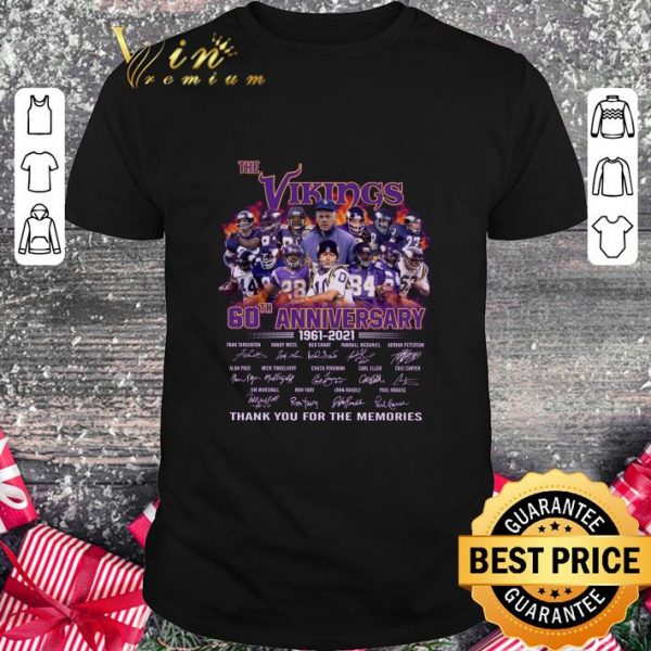 Original Thank You Memories The Vikings 60th Anniversary 1961-2021 Signed shirt 1