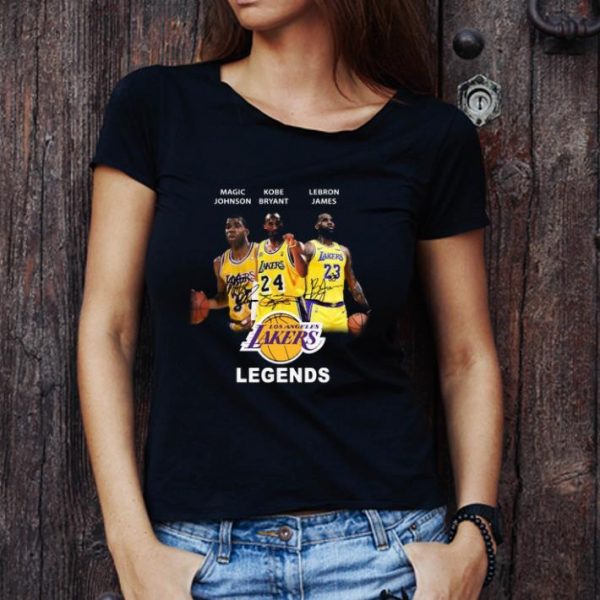 Premium Magic Johnson Kobe Bryant Lebron James Los Angeles Lakers legends shirt 1