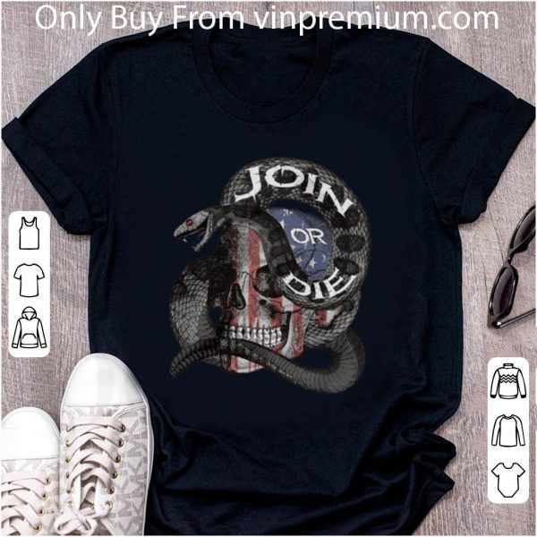 Pretty Join or die skull American flag shirt 2