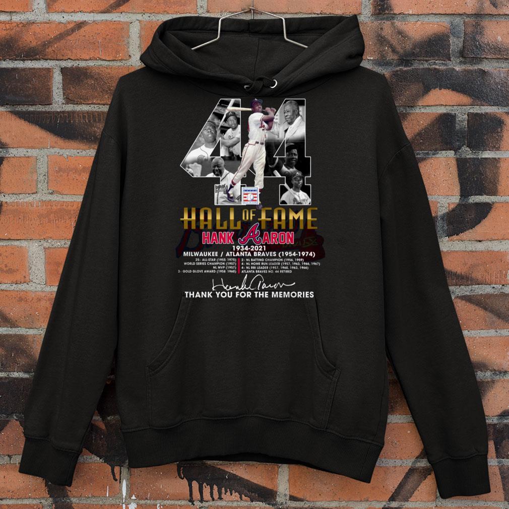 Awesome Hall Of Fame Hank Aaron 1934-2021 Milwaukee Braves Atlanta Braves 1954-1974 Signed shirt 8 Hall Of Fame Hank Aaron 1934-2021 Milwaukee Braves Atlanta Braves 1954-1974 Signed shirt