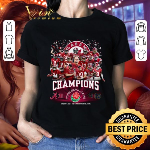 Hot Champions Alabama Crimson Tide 31-14 Notre Dame Rose Bowl Game shirt 2