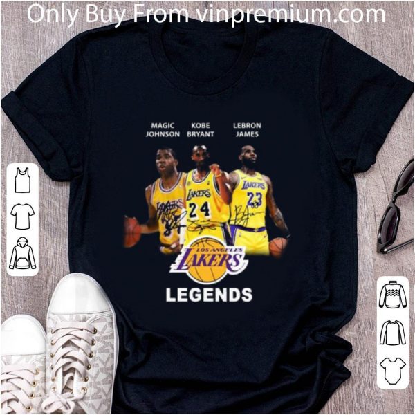 Premium Magic Johnson Kobe Bryant Lebron James Los Angeles Lakers legends shirt 2