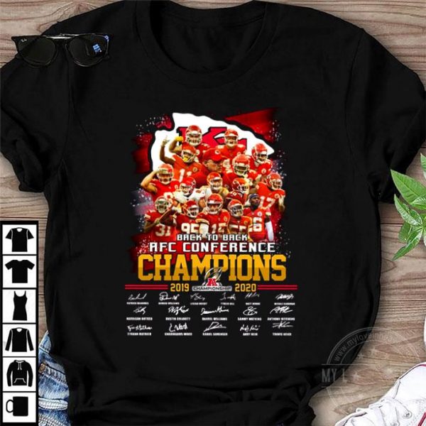 Official Team Kansas City Chiefs Back To Back AFC Champions 2019-2020 Signed shirt 1