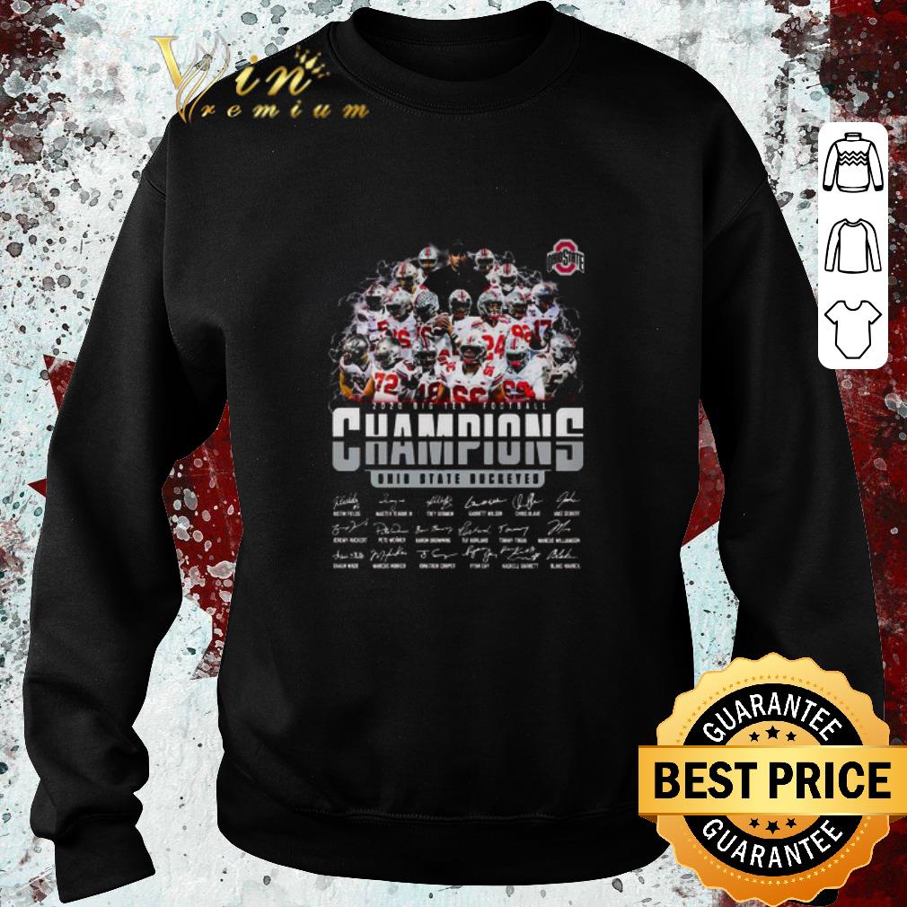 Hot 2020 Big Ten Football Champions Team Ohio State Buckeyes Signatures NFL shirt 7 Hot 2020 Big Ten Football Champions Team Ohio State Buckeyes Signatures NFL shirt