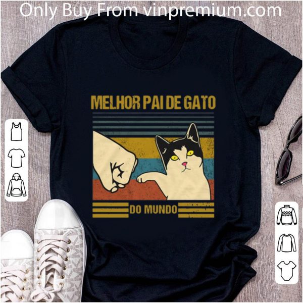 Premium Melhor Paide gato do mundo vintage shirt 2