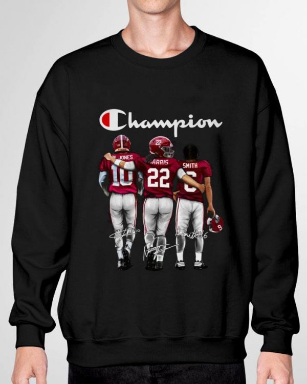 Premium Logo Champion Alabama Crimson Tide Jones Harris Smith Signatures shirt 3