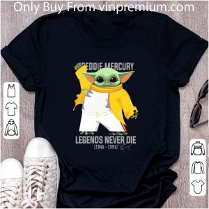 Hot Baby Yoda Freddie Mercury Legends Never Die 1946-1991 Signature shirt 4