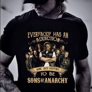 Official Everybody Has An Addiction Mine Just Happens To Be Sons Of Anarchy All Character shirt 5