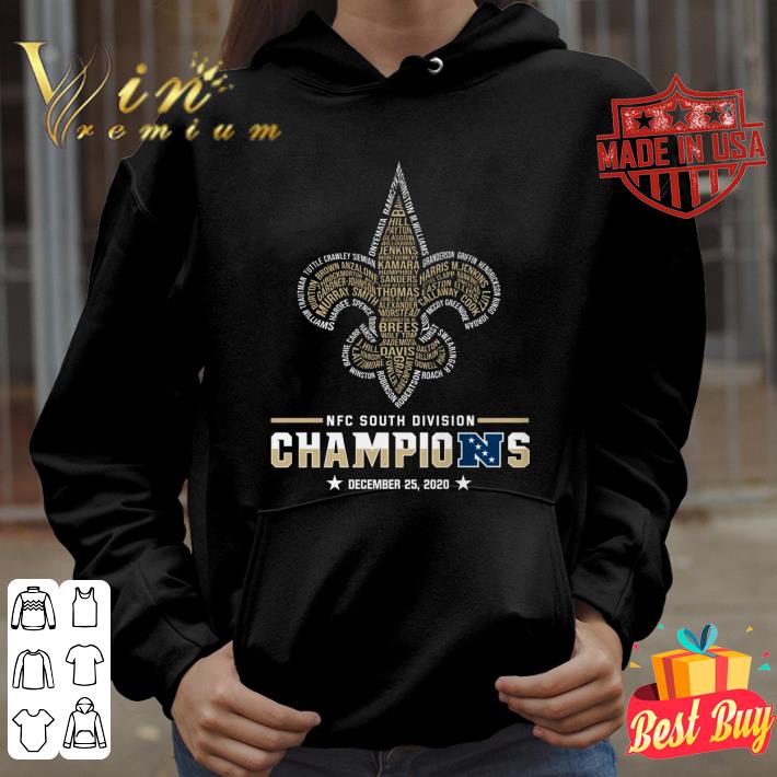 Hot Names New Orleans Saints NFC South Division Champions December 2020 shirt 8 Hot Names New Orleans Saints NFC South Division Champions December 2020 shirt