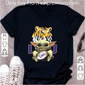 Hot Baby Yoda Hug LSU Tigers Star Wars shirt 4