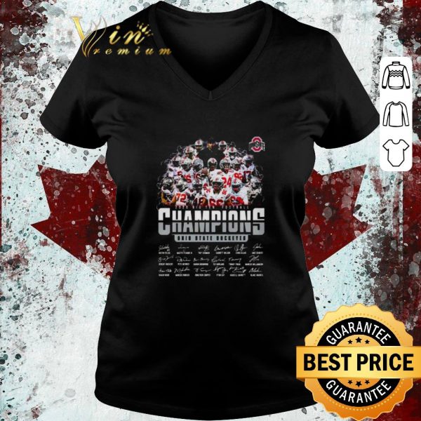 Hot 2020 Big Ten Football Champions Team Ohio State Buckeyes Signatures NFL shirt 3
