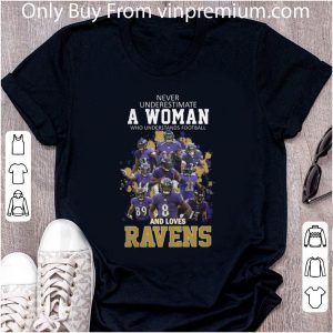 Pretty Never underestimate a woman who understands Baltimore Ravens shirt 4