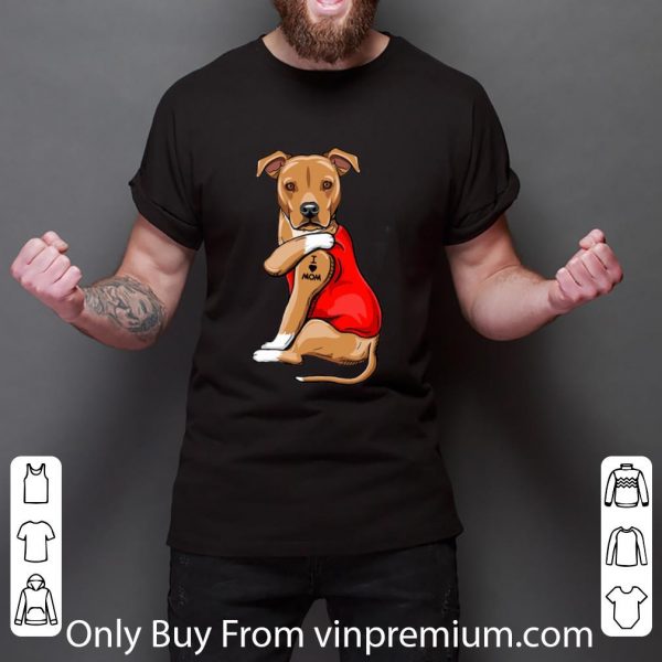 Nice Greyhounds Tattoo I Love Mom Dog Lovers shirt 3