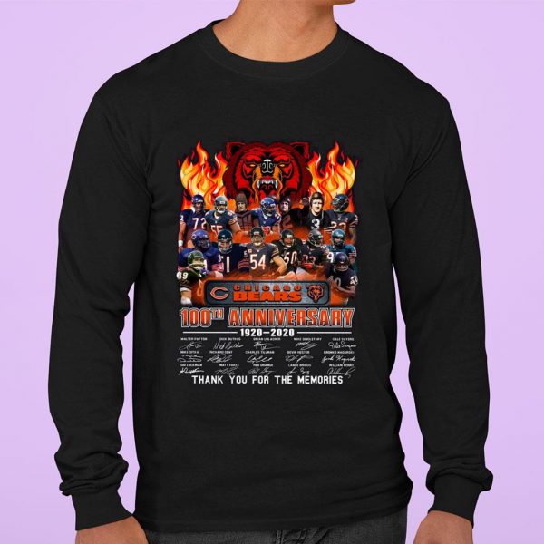 Awesome NFL Chicago Bears 100th Anniversary 1920-2020 Signatures shirt 3