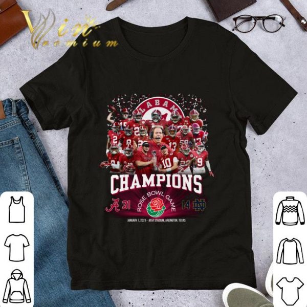Hot Champions Alabama Crimson Tide 31-14 Notre Dame Rose Bowl Game shirt 1