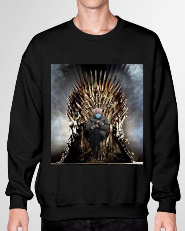 Premium Bernie Sanders Mittens Sitting Iron Throne Inauguration Meme Game Of Thrones Shirt 3