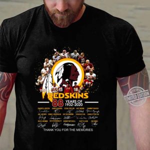 Original The Washington Football Team 88 Years Of 1932-2020 Signed Thank You Memories Shirt 6