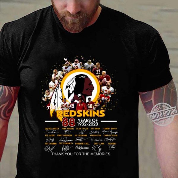 Original The Washington Football Team 88 Years Of 1932-2020 Signed Thank You Memories Shirt 3