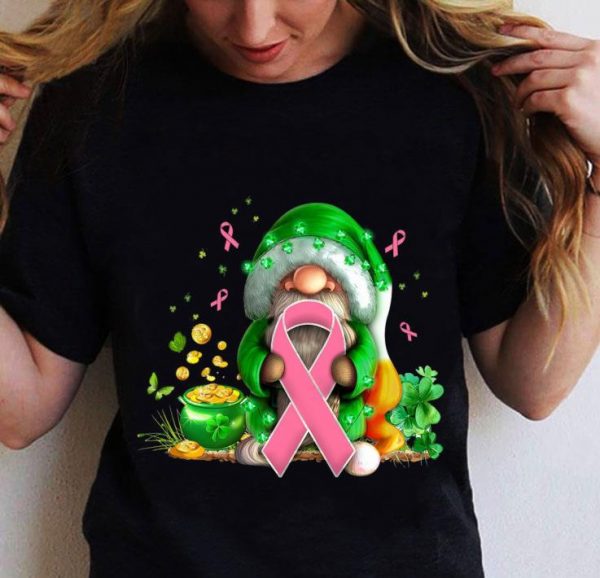 Official Gnome Breast Cancer Awareness St. Patrick's day shirt 2