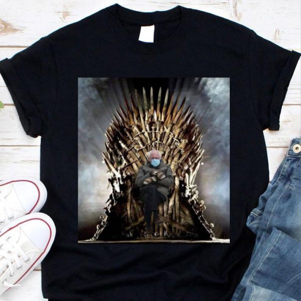Premium Bernie Sanders Mittens Sitting Iron Throne Inauguration Meme Game Of Thrones Shirt 1