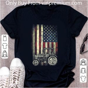 Top Vintage Tractor American Flag Patriotic shirt 4