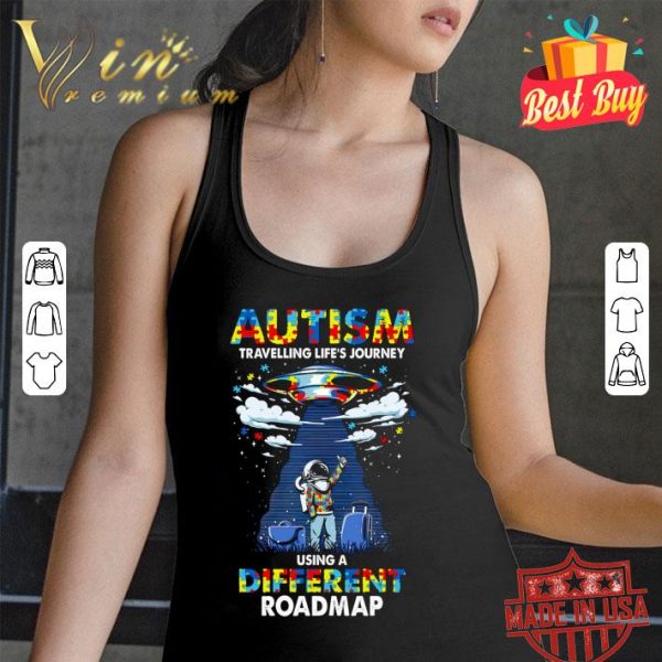 Hot Autism Awareness Travelling Life's Journey Using A Different Roadmap Shirt 3
