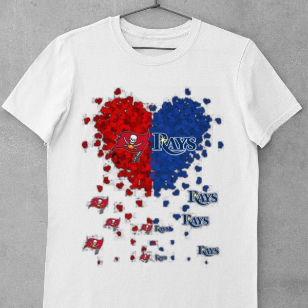 Original Tampa Bay Buccaneers And Tampa Bay Rays tiny shape hearts shirt 1
