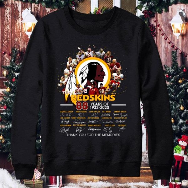 Original The Washington Football Team 88 Years Of 1932-2020 Signed Thank You Memories Shirt 4