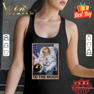Funny Shiba Inu Dogecoin Astronaut To The Moon Blockchain Hodl Crypto Shirt 6