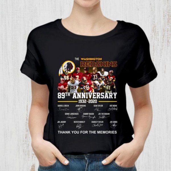 Awesome Thank You Memories The Washington Football Team NFL 89 Years Of 1932-2020 Signatures Shirt 2