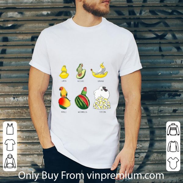 Hot Parrot Lemon Avocado Banana Mango Watermelon Popcorn shirt 2