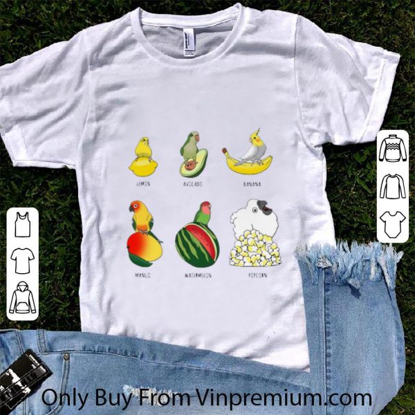 Hot Parrot Lemon Avocado Banana Mango Watermelon Popcorn shirt 1