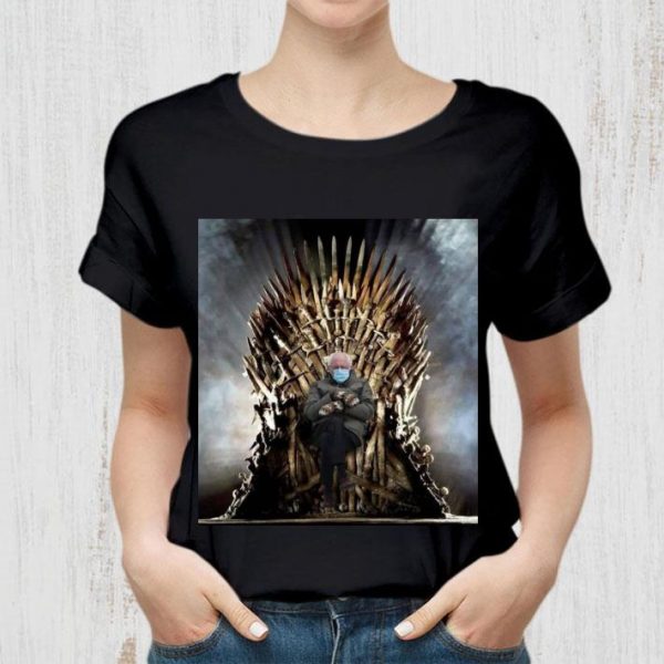 Premium Bernie Sanders Mittens Sitting Iron Throne Inauguration Meme Game Of Thrones Shirt 2