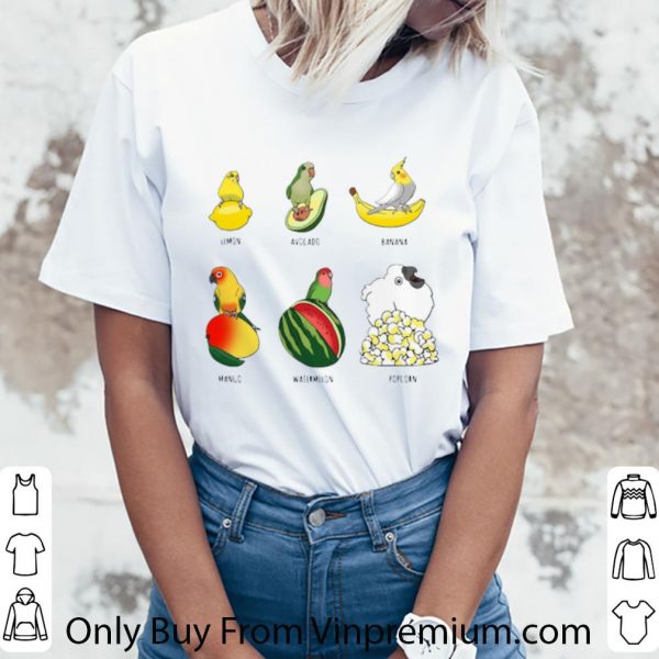 Hot Parrot Lemon Avocado Banana Mango Watermelon Popcorn shirt 3
