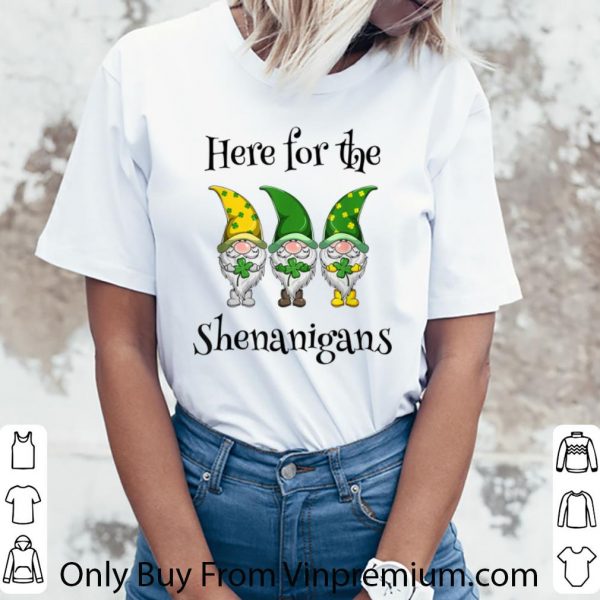 Official Gnome Shamrock Here For The Shenanigans St. Patrick's Day shirt 3