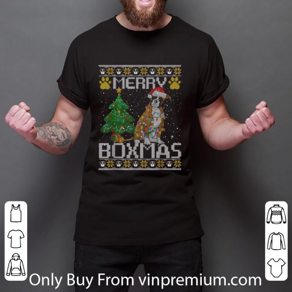 Awesome Merry Boxmas Funny Boxer Dog Lovers Christmas T shirt 3