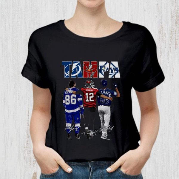 Best Tom Brady Buccaneers Tampa Bay Lightning Tampa Bay Rays Signed Shirt 2