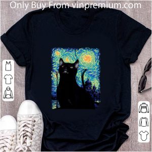 Hot Black Cat Van Gogh shirt 4